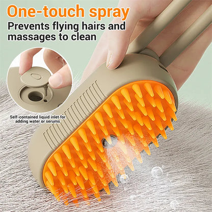 3-in-1 Steam Grooming Brush for Pets
